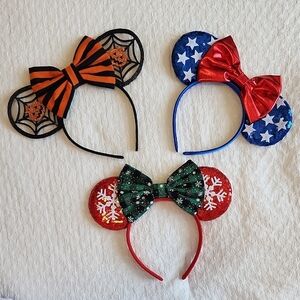 Amazon Kids Holiday Headband Set - Black, Blue, Red